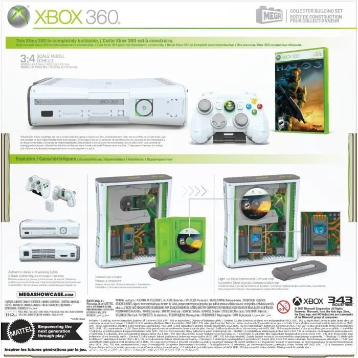 Coffret de Construction - MEGA - Réplique Xbox 360 - 1342 pièces - Manette avec LED - Pour Adultes-4