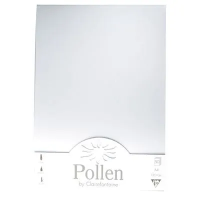 Carte Pollen A4 - Clairefontaine - 120g - Étui de 50 feuilles - Blanc - Mixte-0