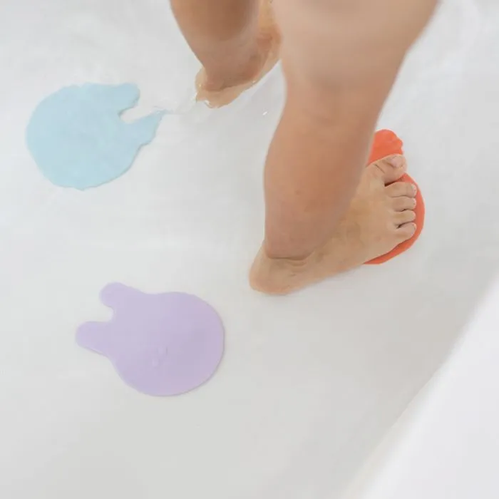 Antidérapants de bain - Quut - Grippi Méduses - 8 pièces - Bleu corail - Sécuritaires et amusants-3