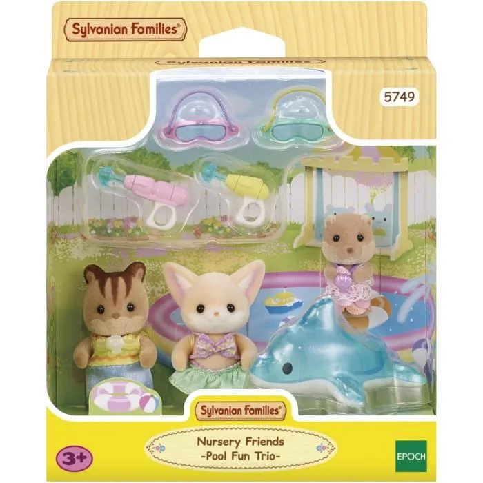 SYLVANIAN FAMILIES 5749 - Le trio des bébés à la piscine-1