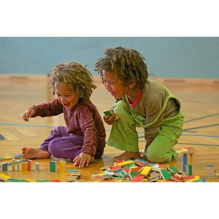 Jeu de construction PESTAS - 500 dominos pour enfant à partir de 5 ans - Marron-0