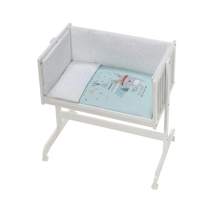 Interbaby lit d'enfant/co-dormant Petit Indien 90 x 55 cm bois vert-0