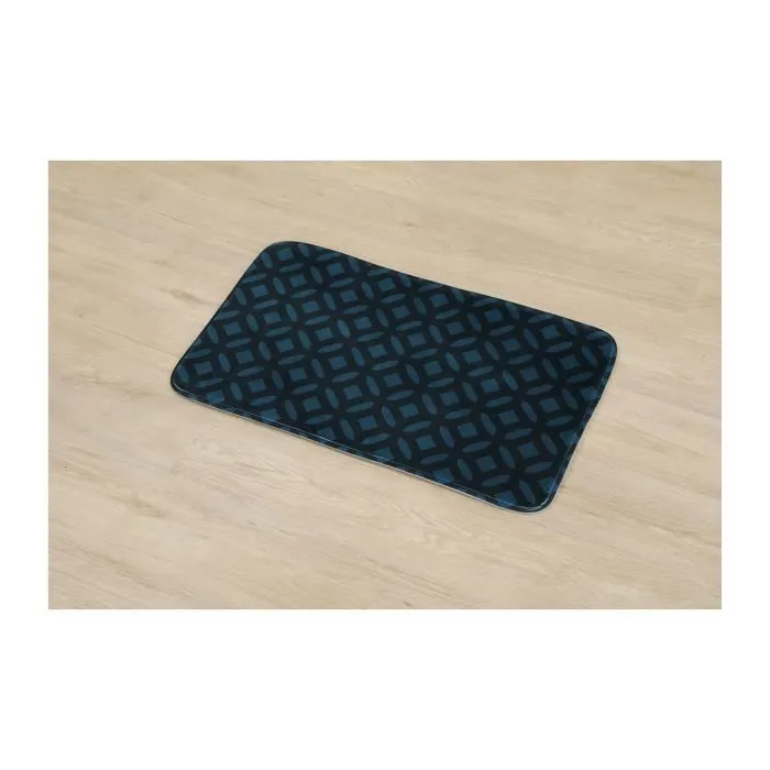 TENDANCE - Tapis de salle de bain en Microfibre 45 x 75 cm déco Vent d'exotisme Bicolore-1