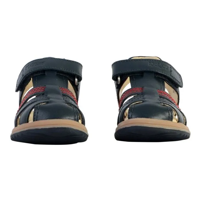 Sandales - KICKERS - Platinium - Cuir - Bleu - Scratch-4
