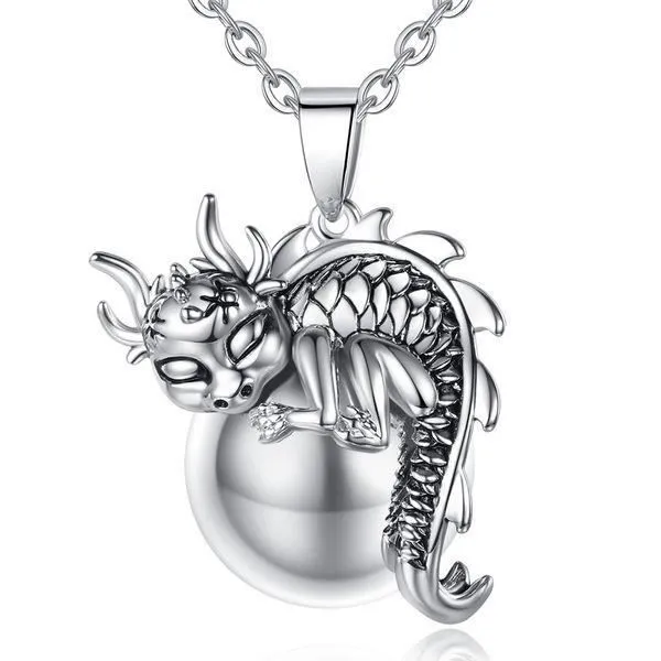 Bola de grossesse dragon bijou cadeau future maman Collier-0