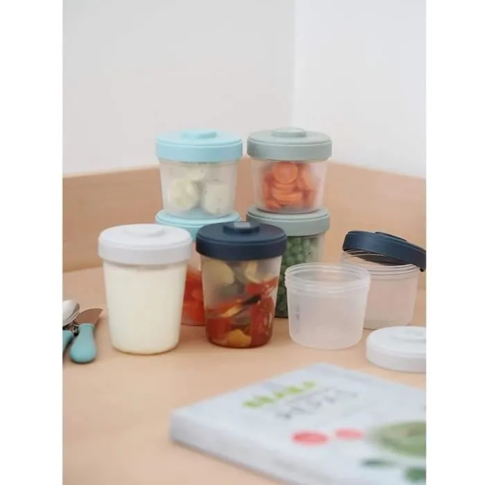 BÉABA - Lot 12 Portions Conservation et 2 Cuillères Silicone - Pack 1er Repas - Storm-4