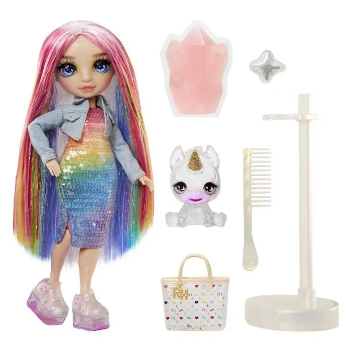 Rainbow High Poupée Mannequin avec Kit de Slime et Animal de Compagnie - Amaya (Rainbow) - Poupée Pailletée 28 cm avec Kit de Slime-1