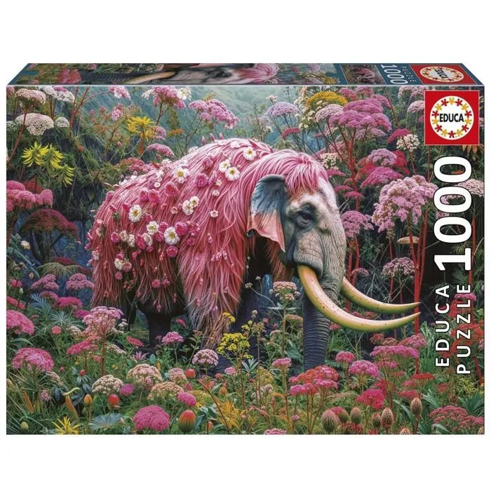 Puzzle 1000 pièces : ÉLÉPHANT FLEURI-0
