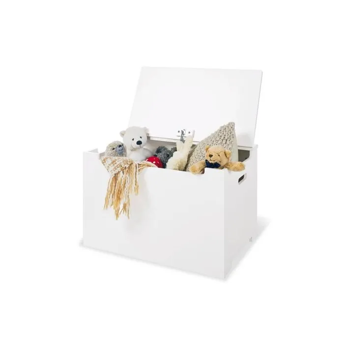 Coffre a jouets en bois blanc-0