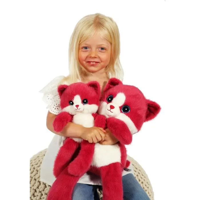 Peluche Chat Leggies - GIPSY TOYS - Framboise, 48 cm-2
