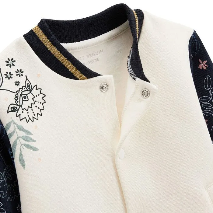 Veste teddy - Belle de Nuit - Fille - Molleton chaud - Détails dorés - Manches imprimées-2