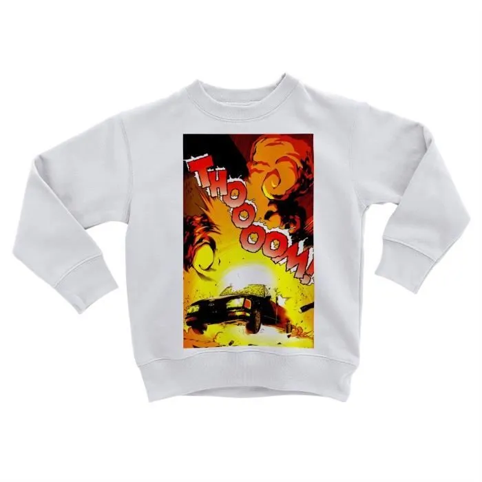 Sweatshirt Enfant Bande Dessinee Explosion Voiture Bombe Dessin Comics-0