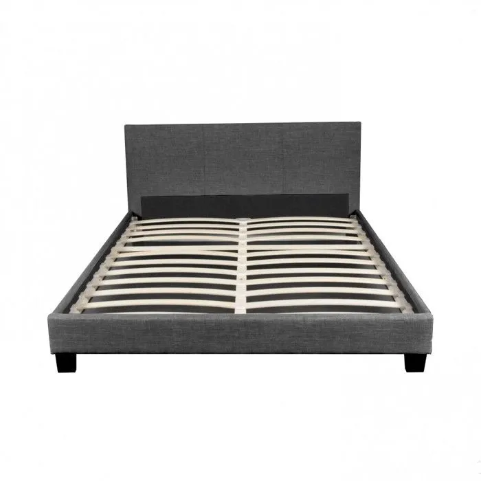 Lit DUBLIN 140x200 + 1 sommier / Gris foncé-5