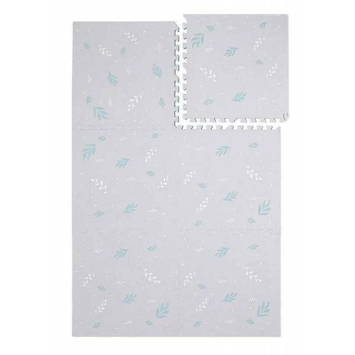 Tapis d éveil et jeux Enfant Puzzle Feuilles Grises - 120 x 180 cm - Géant - Mousse EVA sûre et durable - Kidolo-0