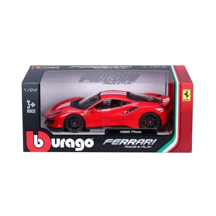Véhicule miniature BBURAGO 1/24 FERRARI - 488 Pista - Rouge - Pour enfant de 3 ans et plus-4
