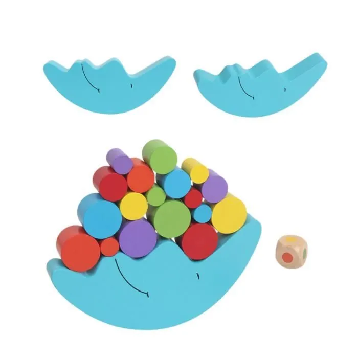 Jeu d'équilibre en bois pour enfants - SODIAL - Moon Balance - Bleu - A partir de 4 ans-2