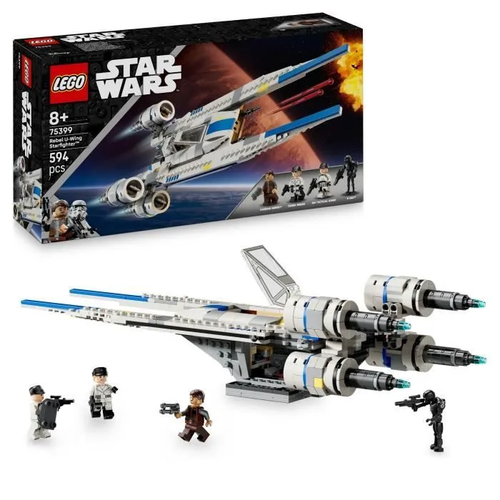 LEGO Star Wars 75399 Andor Le Chasseur Stellaire U-Wing de l’Alliance Rebelle, Jeu de construction dès 8 Ans-0
