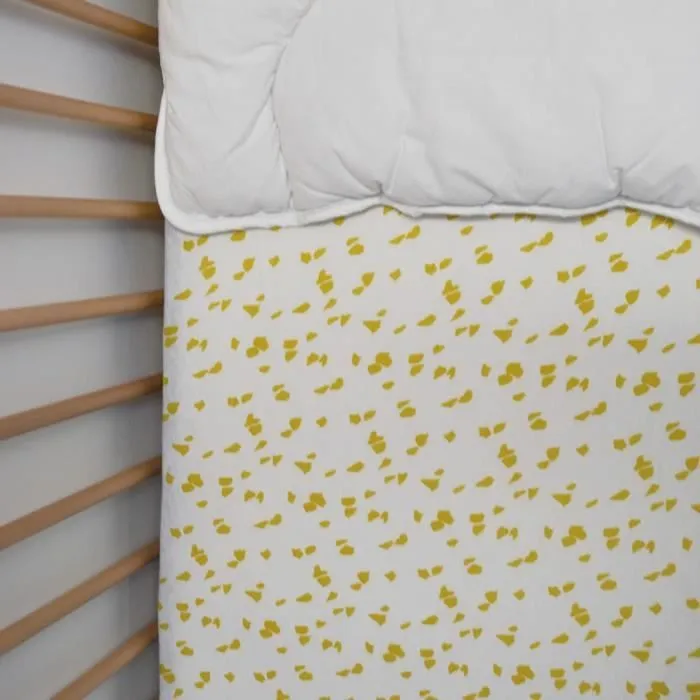 Drap housse Jersey enfant imprimé savane Jaune 60x120 cm-1