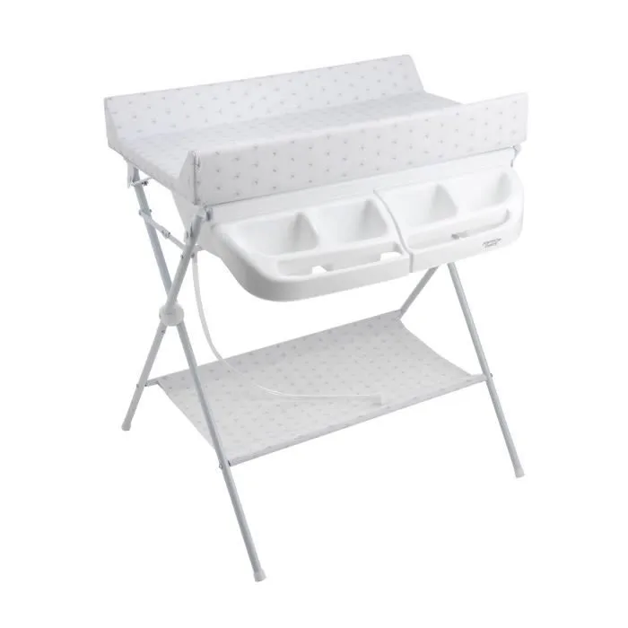 FORMULA BABY Table à langer pliante blanche - baignoire et tuyaux vidange inclus-0