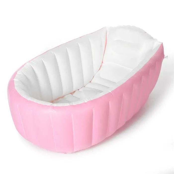 TEMPSA Bébé Nouveau-né Baignoire Gonflable Bain Piscine Portable Pliable Rose-1