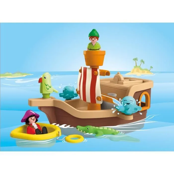 PLAYMOBIL Junior 71769 Peter Pan et bâteau pirate, Disney, 12 pièces, Dès 12 mois-1