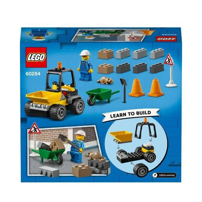 LEGO® City 60284 Le Camion de Chantier, Jouet, Engin de Chantier, Chargeur Frontal, Brouette-3