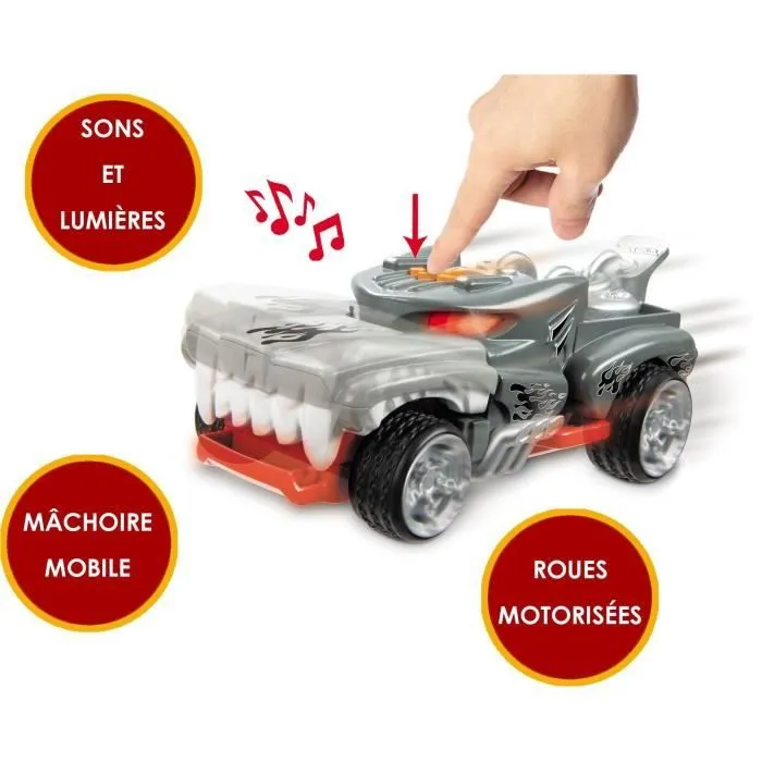 Véhicule motorisé Hot Wheels Monster Action Hotweiler - Sons et lumières - 23cm-1