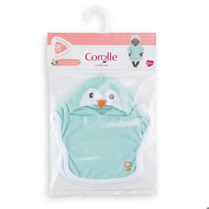 Cape de Bain - Corolle - Pingouin - 30 cm - Séchage rapide - Pour poupon 18 mois-4