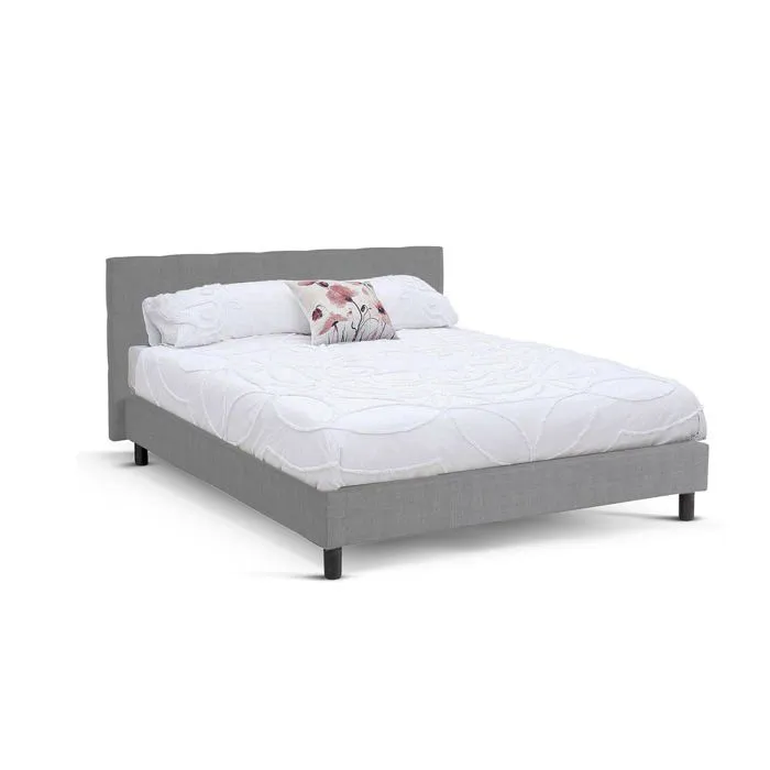 Lit Marquis 160 x 200 by Sampur | Gris clair | Cadre de Lit au Design Scandinave et Moderne - Sommier à Lattes + Tête de Lit Inclus-4