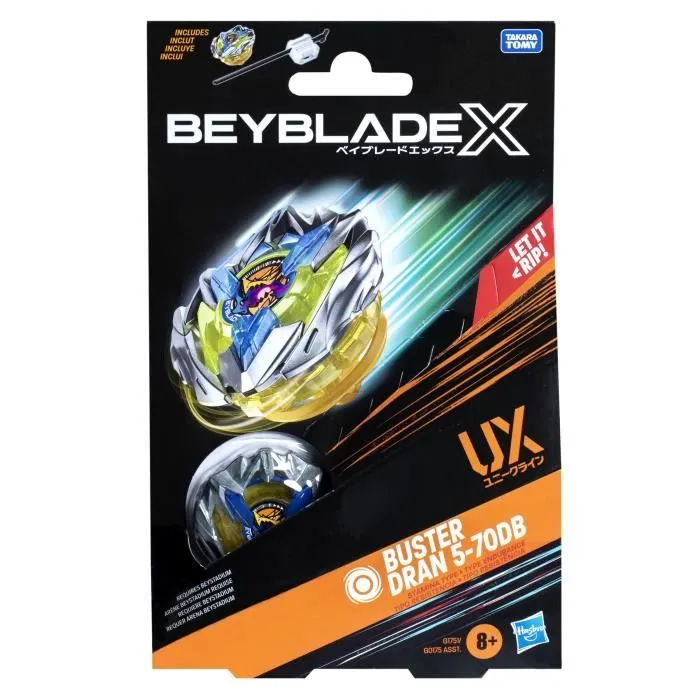 Beyblade X, Starter Pack Buster Dran 5-70DB UX avec toupie de type endurance de compétition et lanceur, des 8 ans-3