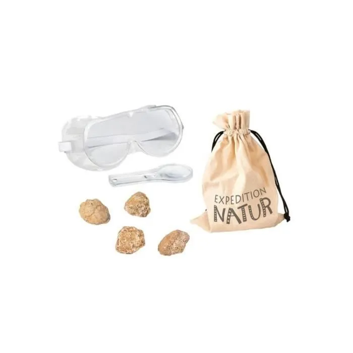 Kit de découverte des géodes - MOSES - Géodes à casser - Lunettes de protection - Loupe - Sac de rangement-1