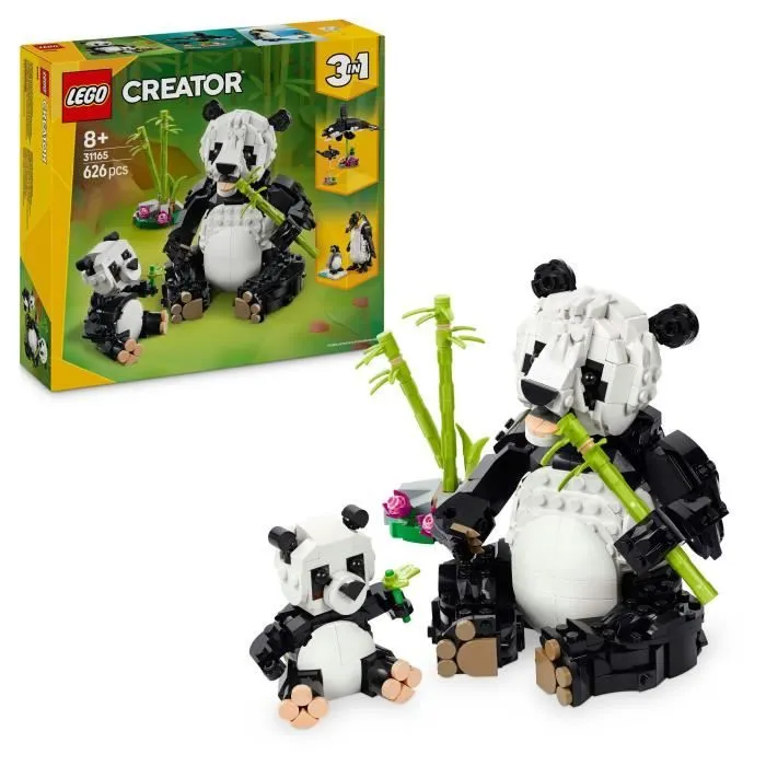 LEGO Creator 31165 3-en-1 Animaux sauvages : la famille de pandas Jeu pour fille dès 8 ans-0