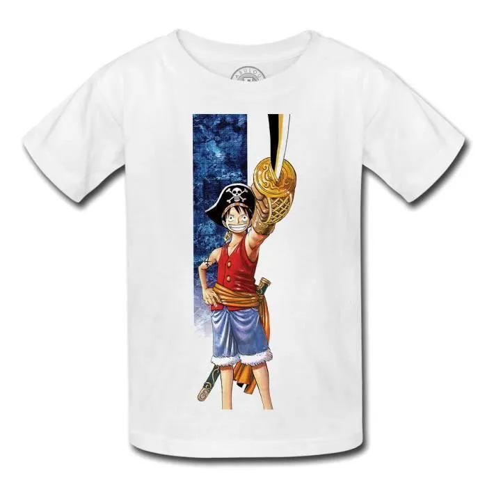T-shirt enfant luffy one piece straw hat pirats manga pirates anime-0