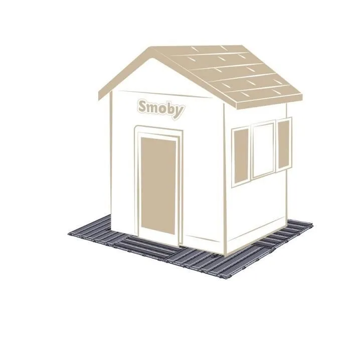 Smoby - Set de 6 dalles - Plancher de Maison - 45x45cm - Effet texturé bois - Anti-UV - Plaqtique 100% recyclé et recyclable-3