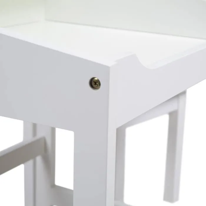 Bureau Bébé - Enfant ROBA - Blanc - Avec Chaise et Espace de Rangement-2