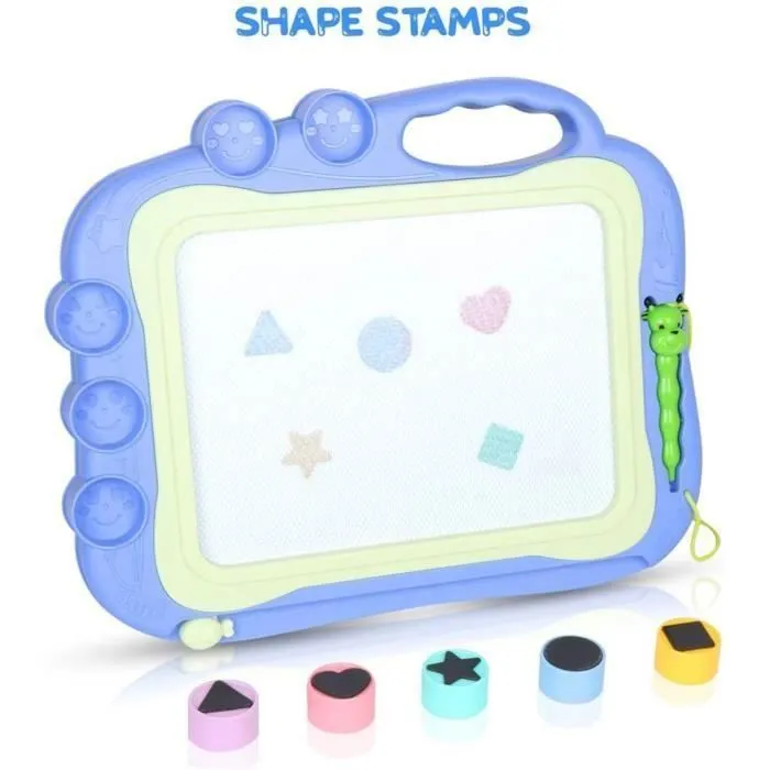 Ardoise Magique Grande Tablette Dessin Idéal，Tableau Magnétique Effaçable pour Bebes et Enfants garçon fille -35.5x28.5cm(Bleu)-2