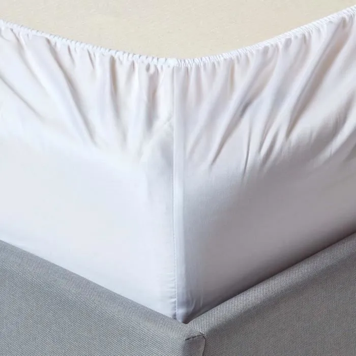 Drap-housse - Coton Égyptien - 140 x 200 cm - 400 fils - Blanc - Biologique-1