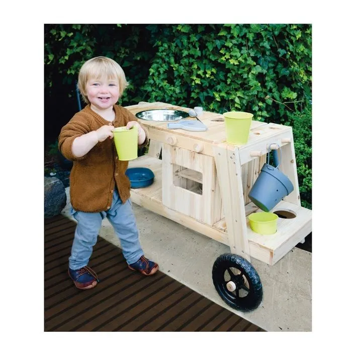 Cuisine plein air extérieure pour enfant en bois 104 x 59 x 54 cm-1