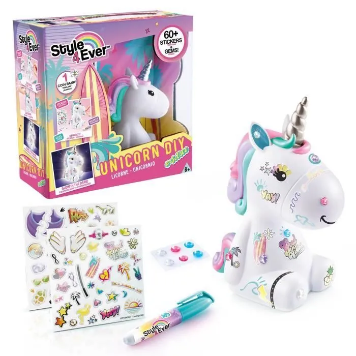 Licorne à décorer - CANAL TOYS - STYLE 4 EVER - Fille - Brille dans le noir-0