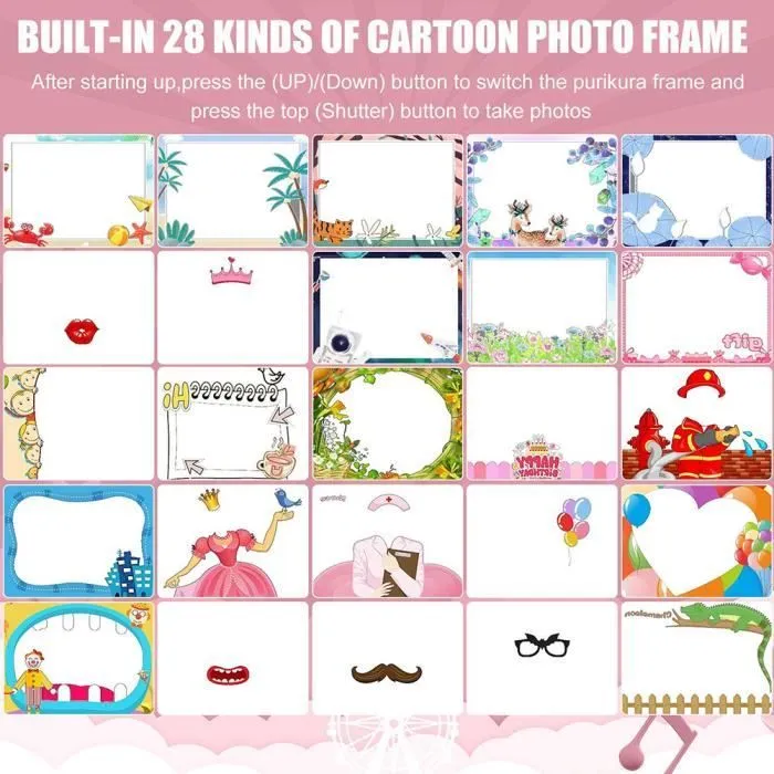 Appareil photo numérique pour enfants - SURENHAP - 12MP - Vidéo HD 1080P - Carte micro SD 64Go - Rose-3