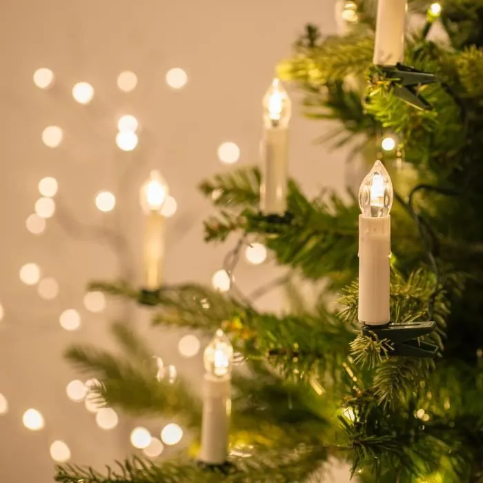 Guirlande lumineuse - Lights4fun - 20 Bougies Blanches LED - 5,90m - Intérieur - Noël-1