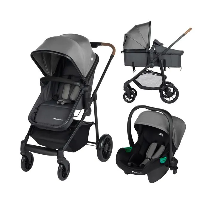 BEBECONFORT HAZE Poussette 3 en 1 i-Size – assise transformable en nacelle + Siège auto Groupe 0+ De 0 à 22Kg, Tinted Stone-0