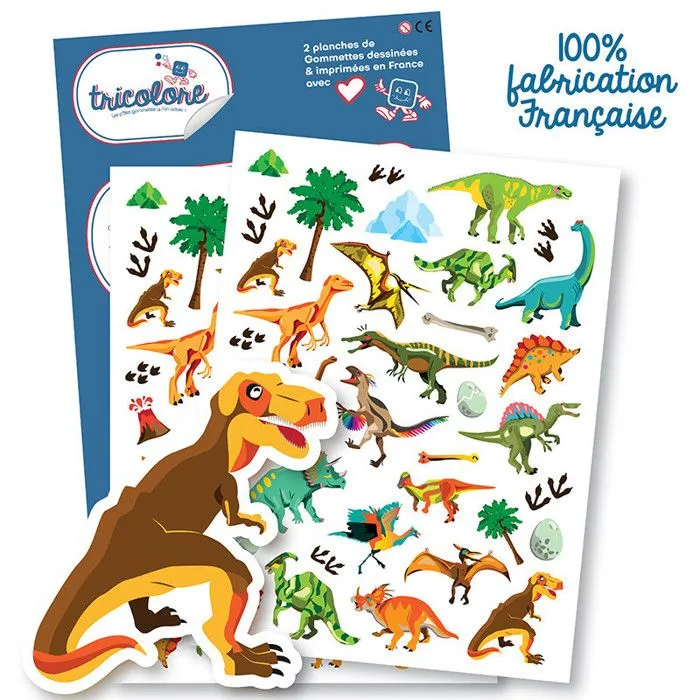 Gommettes - Dinosaures - T-Rex - Tricératops - 72 pièces-0