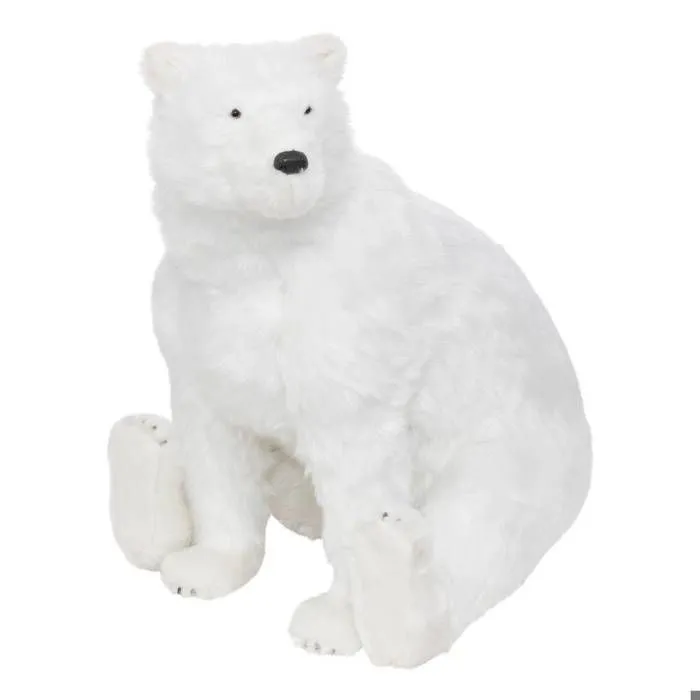 Décoration de fête - Feeric Christmas - Ours Blanc géant assis - H 74 cm - Polystyrène - Intérieur-0