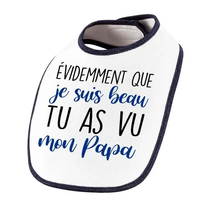 Bavoir bébé Beau comme Papa | Cadeau Naissance Baby Shower Noël Anniversaire Enfant Nourrisson-0
