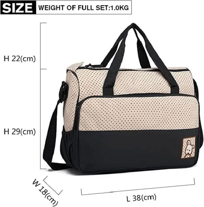 Set de 5pcs Sac à Main Langer Bébé Maman pour Prom - ANKKO - Mixte - Marron - Quotidien - Microfibre-3