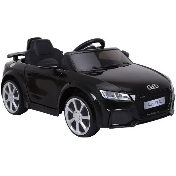 Audi TT RS Voiture Electrique (2 x 25W) pour Enfant Noir, 103 x 62 x 44 cm - Marche avant et arrière, Phares fonctionnels, Musique,-0