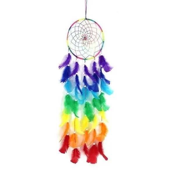 Attrape-Rêve - Arc-en-Ciel - 87 cm - Décoration Intérieure - Capteur de Rêves - Mixte-0