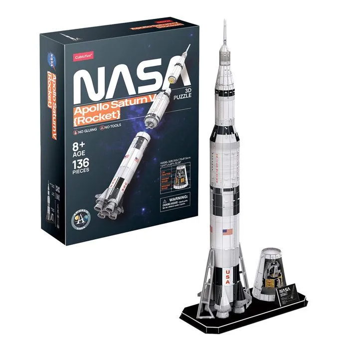 Puzzle 3D Apollo Saturn V Rocket, Puzzle 3D Enfant | Maquette A Construire Adulte, Cadeau Garcon 8 Ans, Maquettes Et Modélisme-0