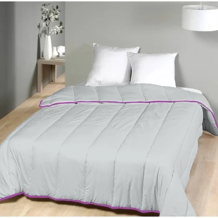 Couette légère Gris Perle - 2 personnes 220 x 240 - Spécial été - MORTREUX-0